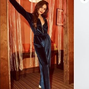 Velour Blue Jumpsuit/Fabletics